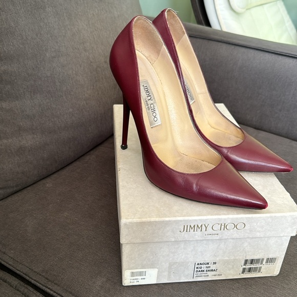 Jimmy Choo Shoes - Jimmy Choo Anouk size 39 in color Dark Shiraz Kid Leather
